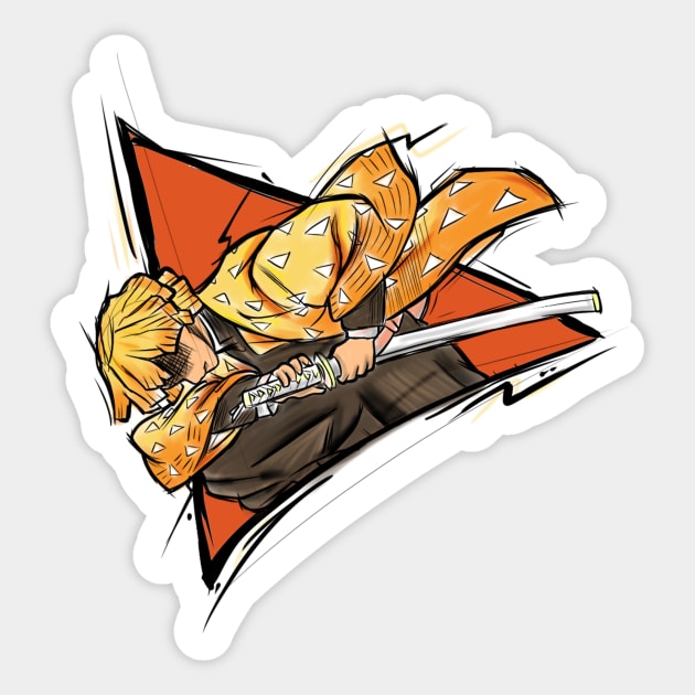 Demon Slayer- Zenitsu Sticker by Voorheestattoos